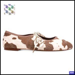 Lace-Up Ballet Flats Round Toe Faux Suede Casual Chic Minimal Everyday Shoes